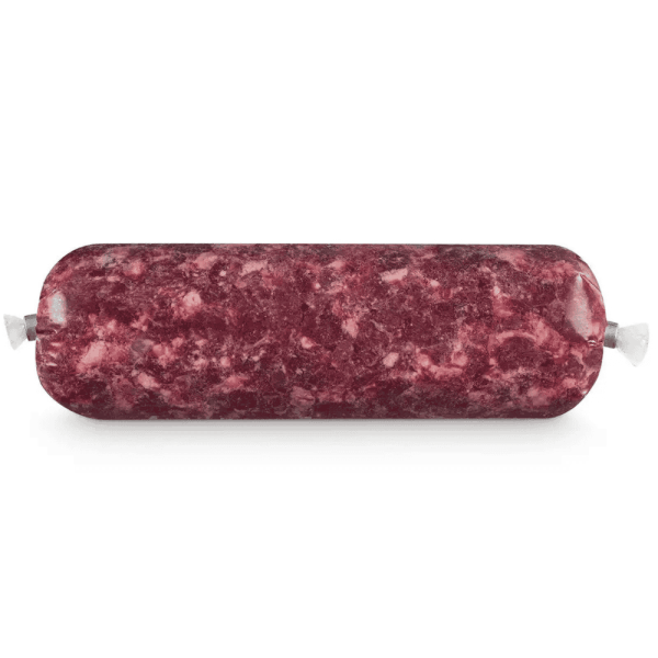 Rinderherz gewolft Frostfutter für Hunde und Katzen in der Wurstverpackung