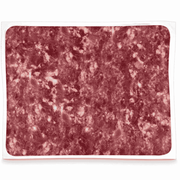 Rinderherz gewolft Frostfutter für Hunde und Katzen in der Päckchenverpackung