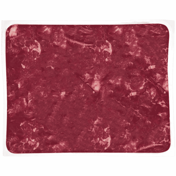 Rindermuskelfleisch in Stücken Frostfutter für Hunde in der Päckchenverpackung