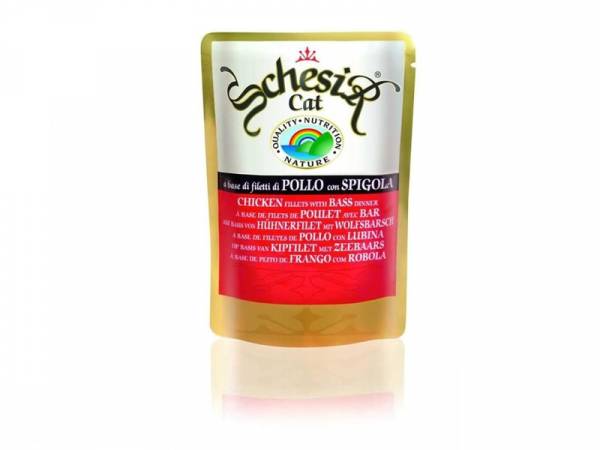 Schesir Katzenfutter mit Hühnerfilet & Wolfsbarsch im Pouchbeutel 20 x 100 g Schesir Katzenfutter mit Hühnerfilet & Wolfsbarsch im Pouchbeutel 20 x 100 g