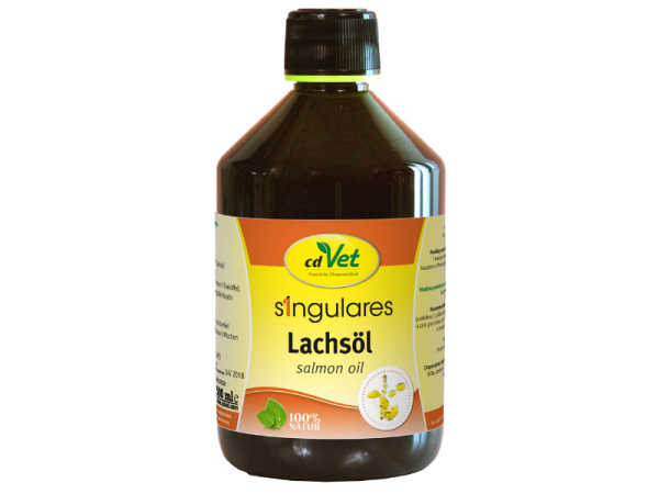 Singulares Lachsöl für Hunde und Katzen in der 500 ml Flasche