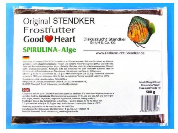 Stendker Diskusfutter GoodHeart Spirulina-Alge Fisch-Frostfutter 500 g