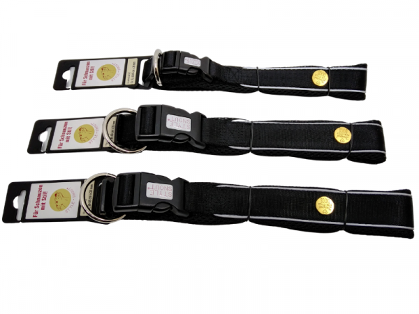 StyleSnout® Hundehalsband mit reflektierendem Außenrand schwarz