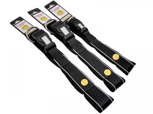 StyleSnout® Hundehalsband mit reflektierendem Außenrand schwarz