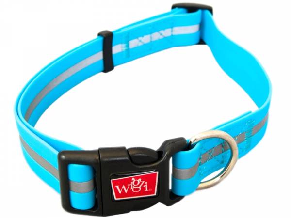 Wigzi Hundehalsband wasserdicht neonblau