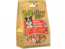 1-2-dry BARF Apfel-Karotte-Paprika Trockenbarf Hundefutter 75 g