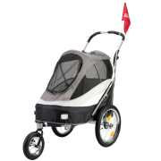 Hundebuggy Sporty-Trailer Deluxe schwarz grau für kleine Hunde