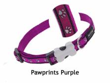 Red Dingo Pawprints Purple Hundehalsband violett Gr. L