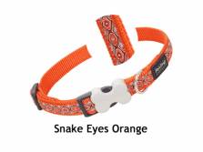 Red Dingo Snake Eyes Orange Hundehalsband Nylon