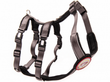 StyleSnout Patch & Safe Sicherheitsgeschirr Hundegeschirr silber schwarz